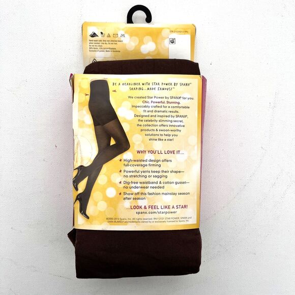 Star Power by SPANX Center Stage High-Waisted Shaping Tights – Large Java - Picture 3 of 6